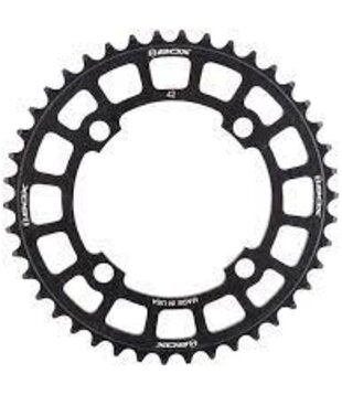 Box BMX, Chainring, Two, 42T, 4 x 104mm BCD, 6061 Alloy, Black