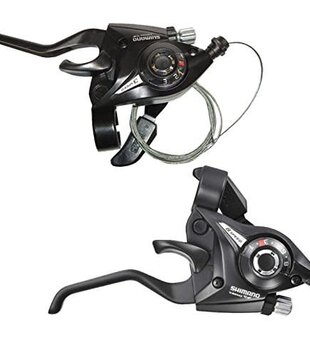 Shimano ST-EF51(LL)2A BLACK 3X8SPEED, EZ-FIRE PLUS, FOR V- BRAKE, 2-F ALLOY, STD SHIFT & BRAKE CABLE LENGTH(BLACK), IND.PACK