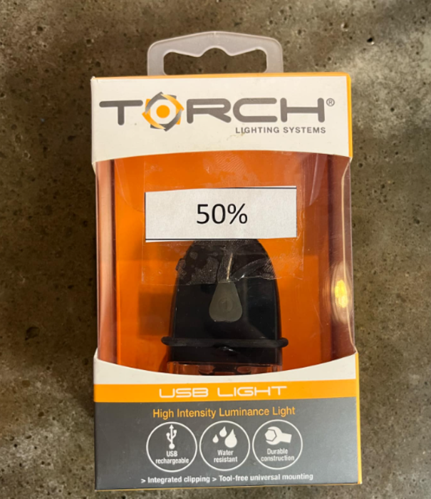 Torch, 4269B, Lumiere clignotante, Rechargeable USB, Noir, Avant