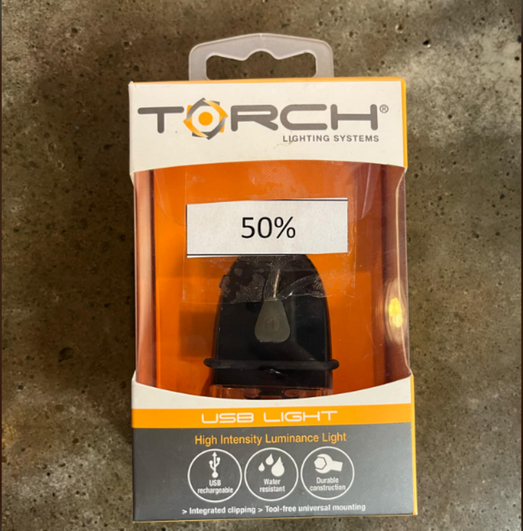 Torch, 4269B, Lumiere clignotante, Rechargeable USB, Noir, Avant
