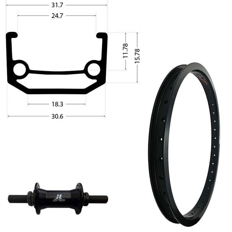 Damco, Roue BMX ARRIÈRE/MOYEU 14MM 9D