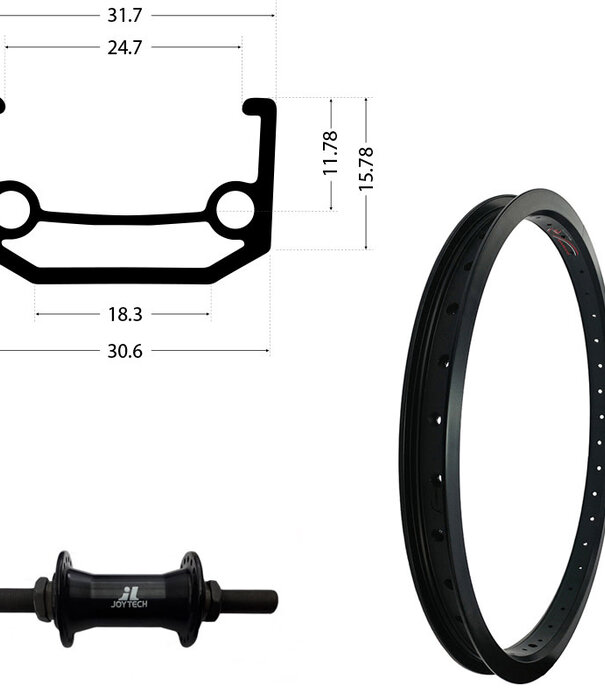 Damco, Roue BMX ARRIÈRE/MOYEU 14MM 9D