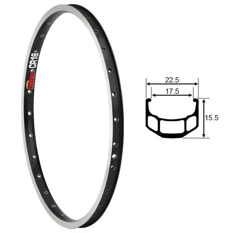 SUN RIMS JANTE SUN CR-18 700C NOIR 36T DOUBLE PAROI