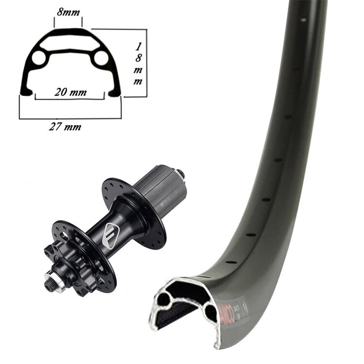 Damco, Roue arrière 622 x 27mm Double parroies/moyeu formula Q/r