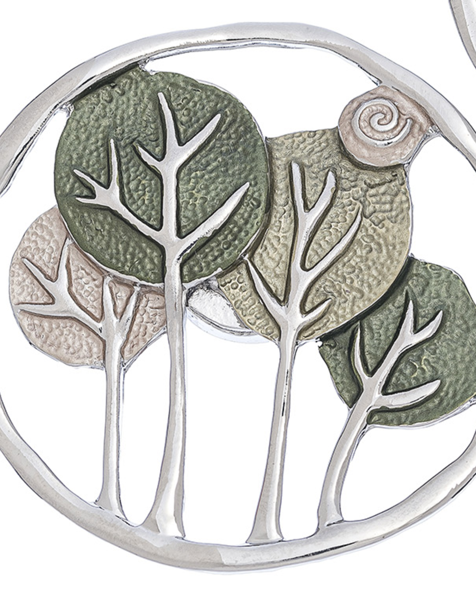 Howards Magnetic Brooch Circle Tree Design Green