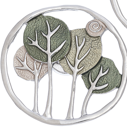 Howards Magnetic Brooch Circle Tree Design Green