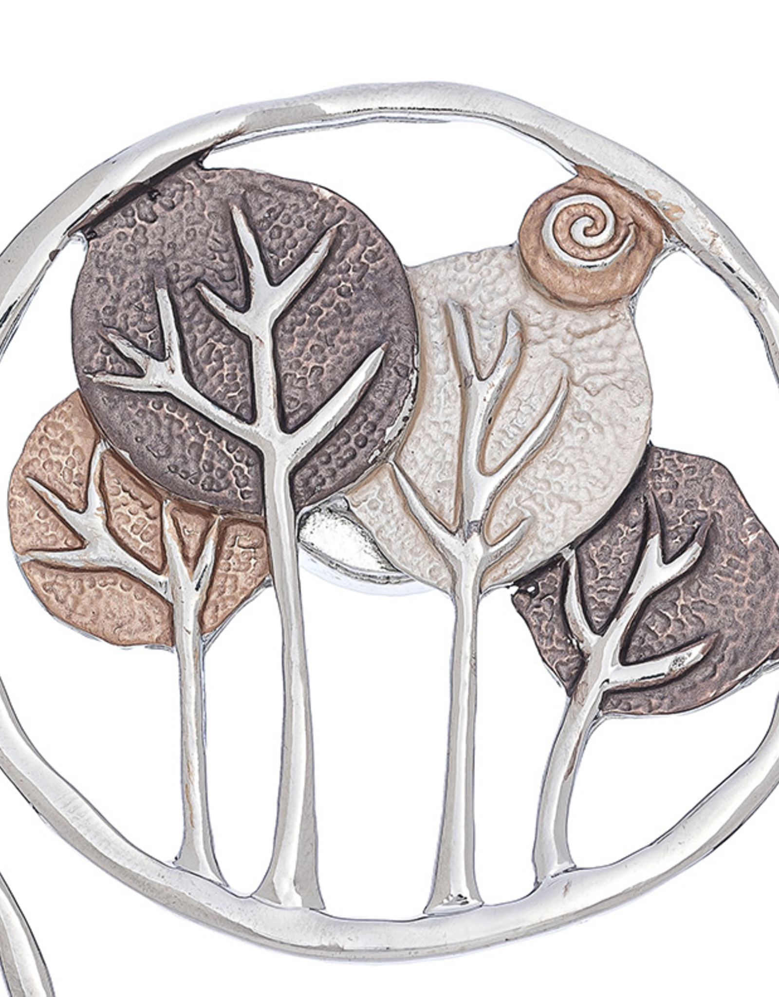 Magnetic Brooch Circle Tree Design brown/tan - Garden Diva Design Studio LLC