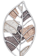 Howards Magnetic Brooch Tonal Leaf Design brown/tan