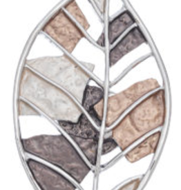 Howards Magnetic Brooch Tonal Leaf Design brown/tan