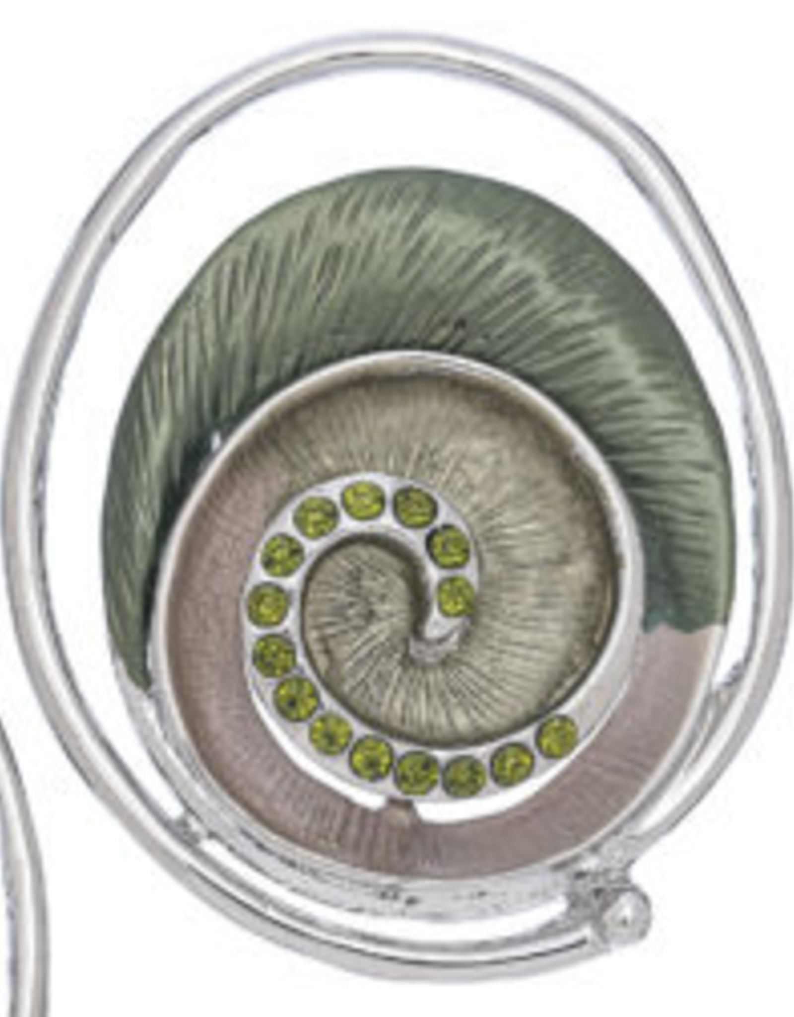 Howards Magnetic Brooch Swirl Design green