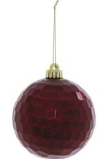 Select Ornament Faceted Ball 5"-  burgundy -  Shatterproof