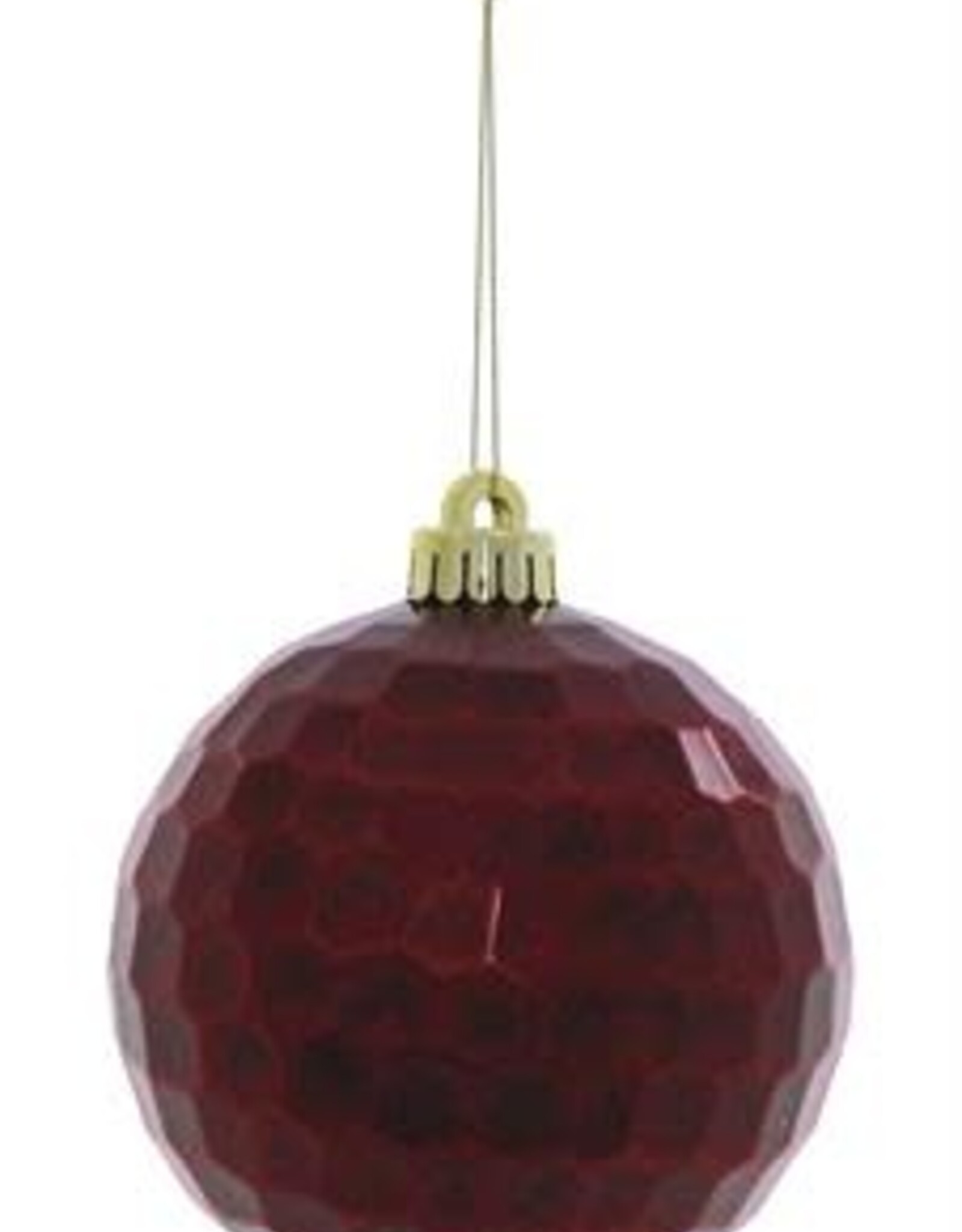 Select Ornament Faceted Ball 5"-  burgundy -  Shatterproof