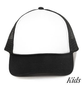 judson 729347 - Kids Solid Color Mesh Trucker Hat - Black