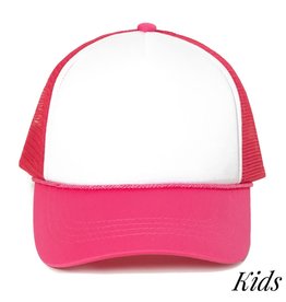 judson 729348 - Kids Solid Color Mesh Trucker Hat - Fuchsia