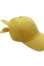 judson 728898 - Floral Eyelet Baseball Cap With Tie - Yellow