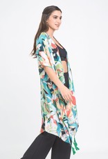 judson 7317026 - Do Everything In Love Abstract Print Kimono  - One Size - Green