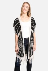 judson 7317389 - ComfyLuxe Lightweight Flower & Vine Lace Kimono With Tassels  - One Size