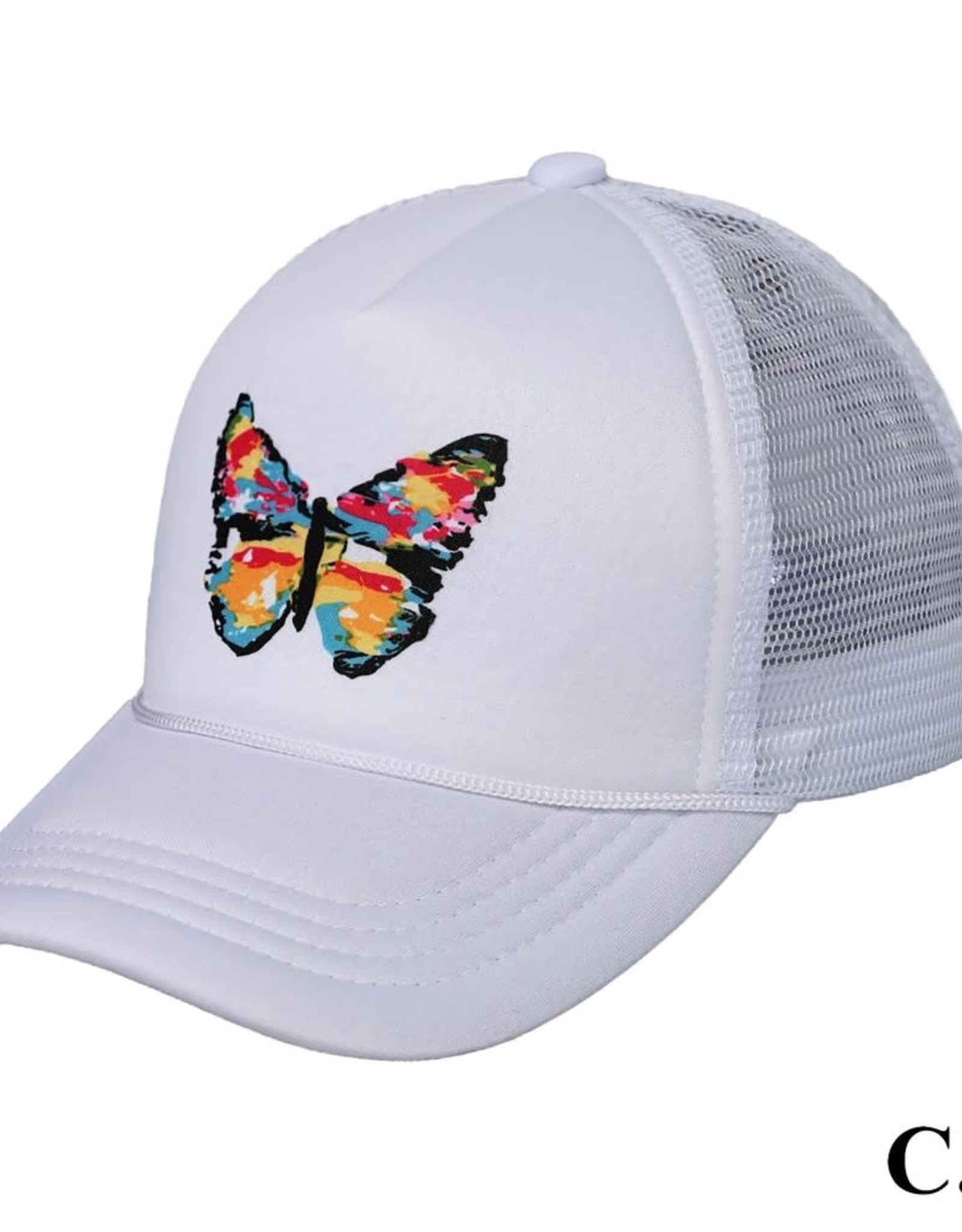 C.C Kids Hand Painted Abstract Butterfly Sublimation Trucker Baseball Cap