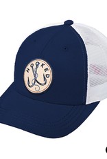 judson 729040 - C.C Hooked Embroidery Patch Men's Baseball Cap With Mesh Back - Navy