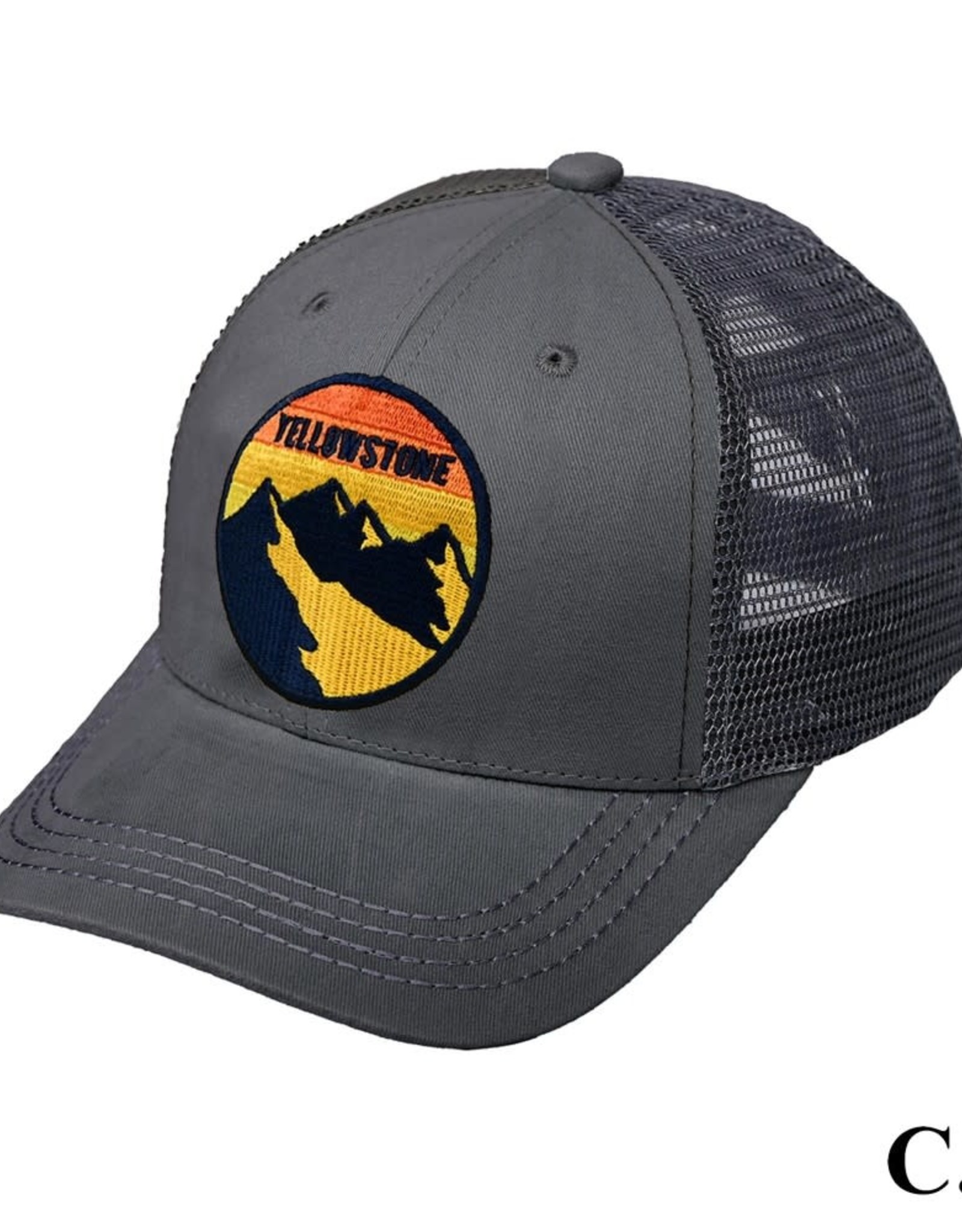 judson 729046 - C.C Yellowstone Embroidery Patch Men's Baseball Cap With Mesh Back  - Charcoal