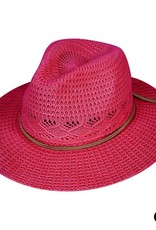 judson 729254 - C.C Cotton Knitted Panama Hat  - Hot Pink