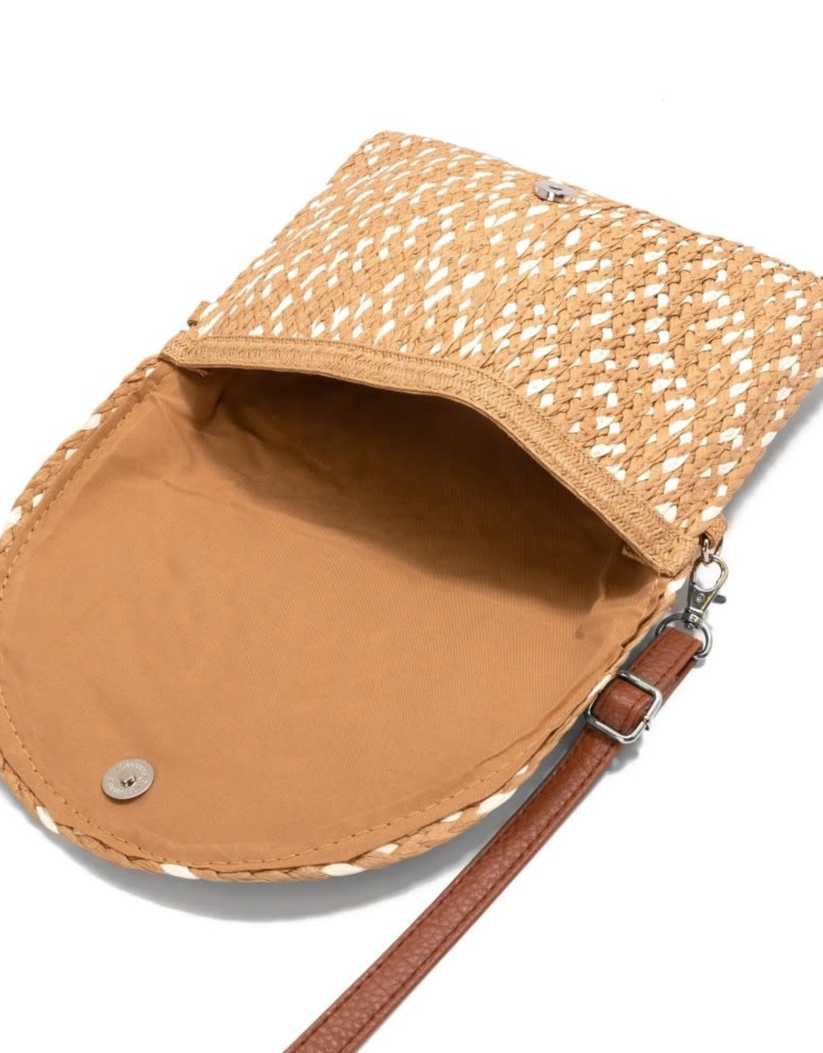 judson 783235 - Braided Straw Cross Body Bag with Adjustable/Detachable Leather Strap