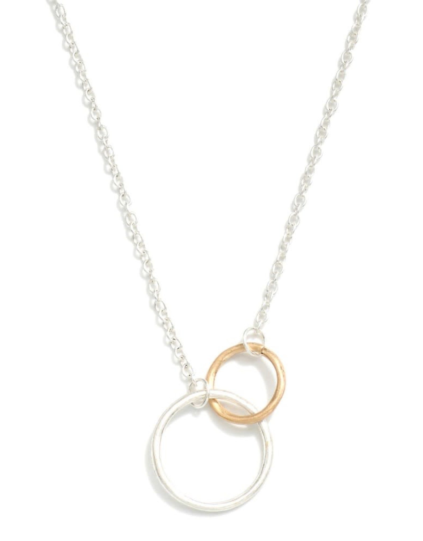Sterling Silver 2 Circles Linked Chain Necklace | Womens jewelry necklace,  Chain link necklace, Beautiful necklaces