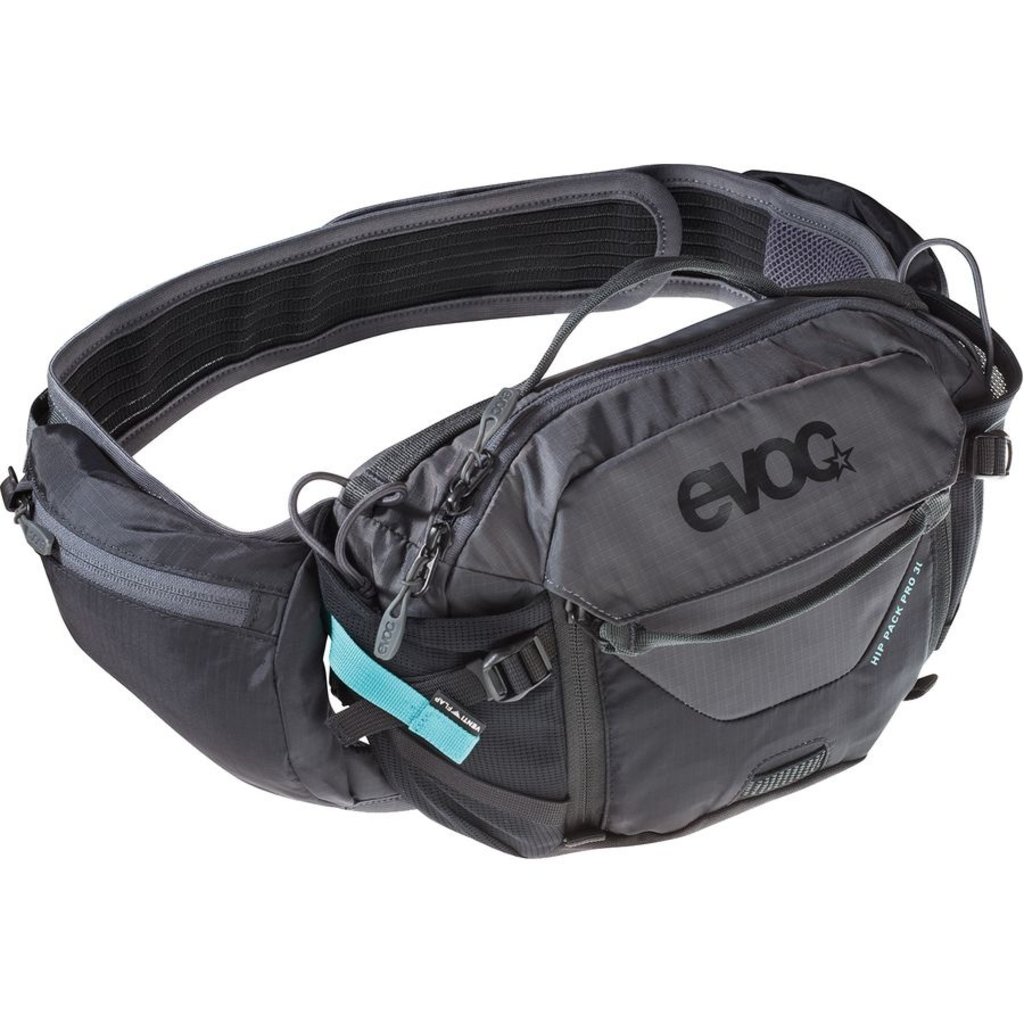 EVOC Hip Pack Pro, Hydration Bag, Volume: 3L, Bladder: Included (1.5L), Black/Carbon Grey