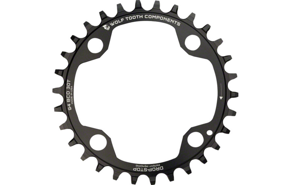 94 BCD Chainring - 32t 94 BCD 4-Bolt Drop-Stop For SRAM Cranks Black