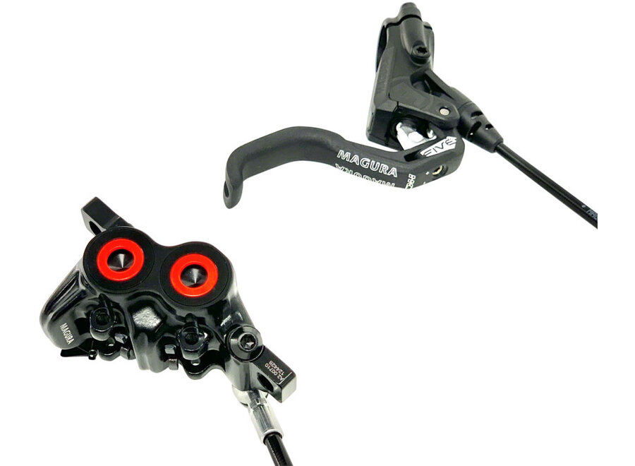 MT5 HC Disc Brake and Lever -  Front or Rear, Hydraulic, Post Mount, Black/Neon Red