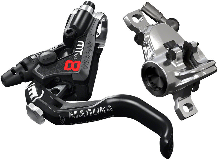 MT8 Pro Disc Brake and Lever - Front or Rear, Hydraulic, Post Mount, Black/Chrome