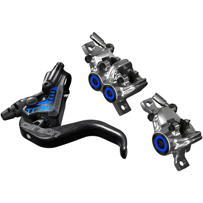 Magura MT Trail SL Disc Brake Set Disc Brake Set - Front and Rear, Hydraulic, Post Mount, Black/Chrome