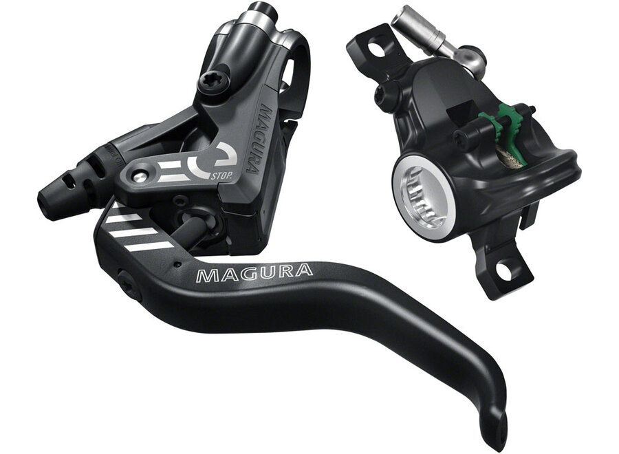 Magura MT4 eSTOP Disc Brake and Lever - Front or Rear, Hydraulic, Post Mount, Black