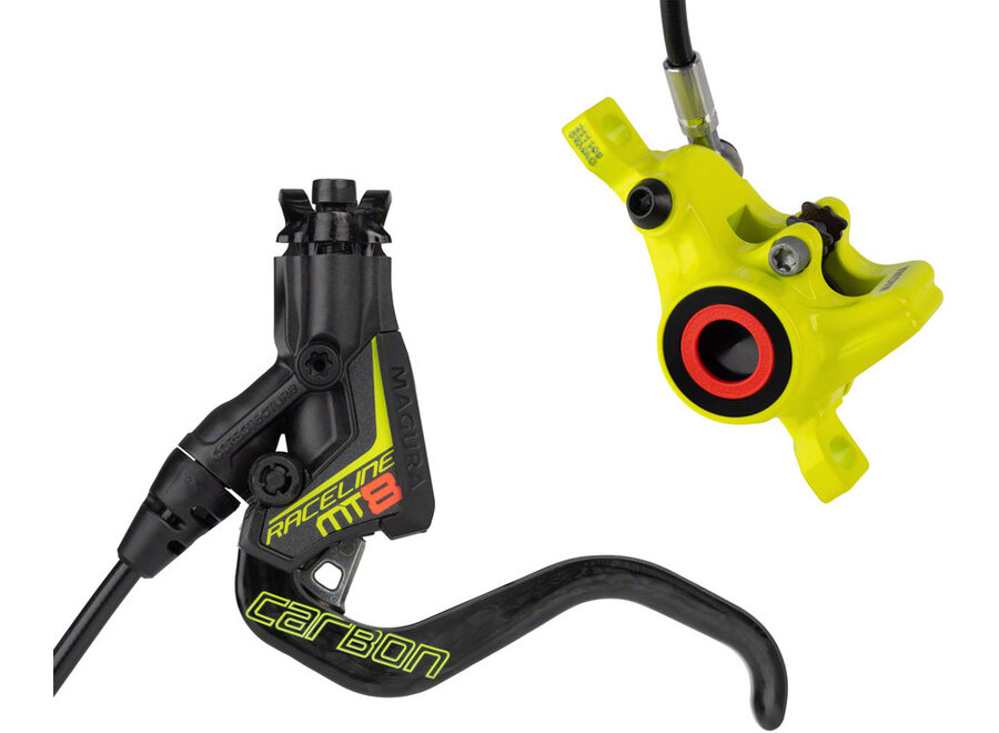 Magura MT8 Raceline Disc Brake and Lever - Front or Rear, Hydraulic, Post Mount, Black/Neon Yellow