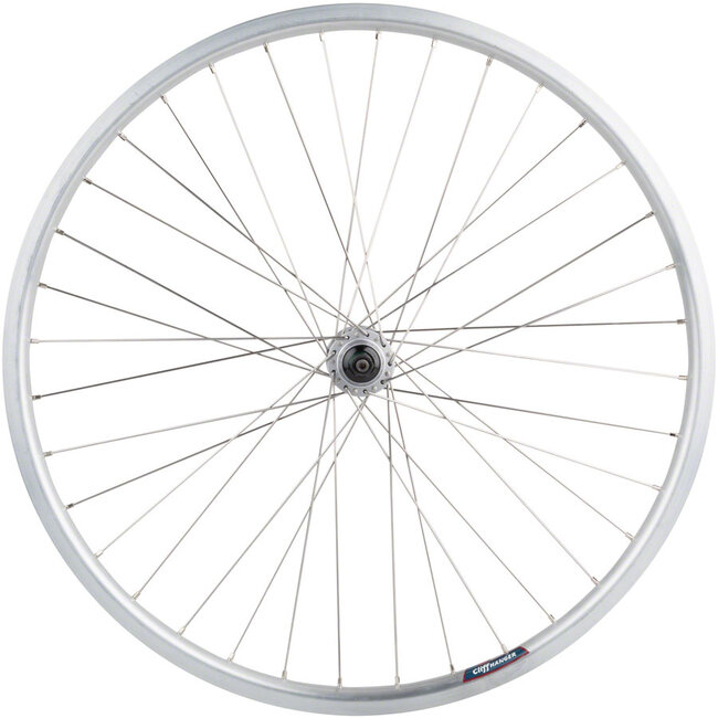 HD Series Rear Wheel - 26", QR x 135mm, Rim Brake, HG 10, Silver, Clincher