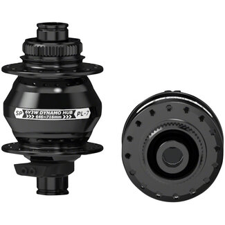 7 Series Dynamo Front Hub - PL-7,  6V 3W, 12 x 100mm, Centerlock, 32H, Black