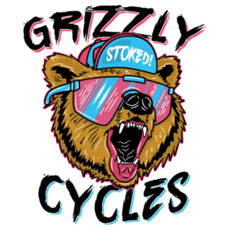 Grizzly Cycles Party Bear Sticker