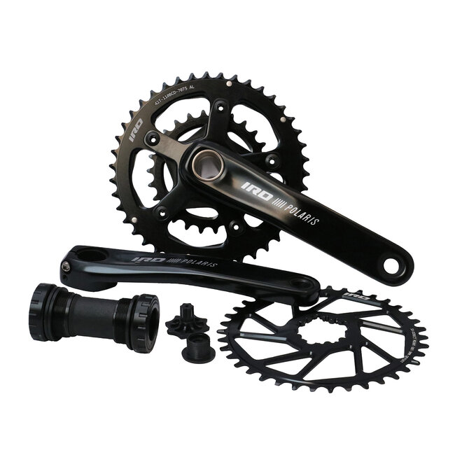 Crankset Polaris 1x 2x (DM 38t & 42-26t w/Spider) w/BB