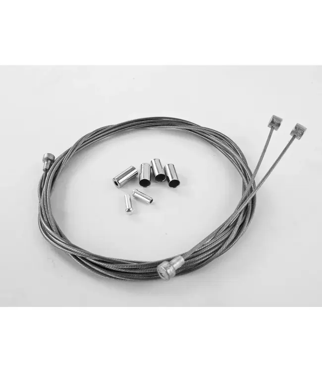 Metallic Braid Brake Cable Kit - Silver
