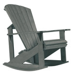 CR Plastics CRP C04 Adirondack Rocker Slate Grey