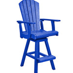 CR Plastics CRP C25 Swivel Pub Arm Chair- Blue