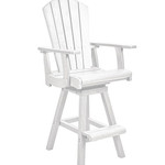 CR Plastics CRP C25 Swivel Pub Arm Chair- White