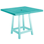 CR Plastics CRP TT14 40" Square Pub Table Top w/ Hole Turquoise