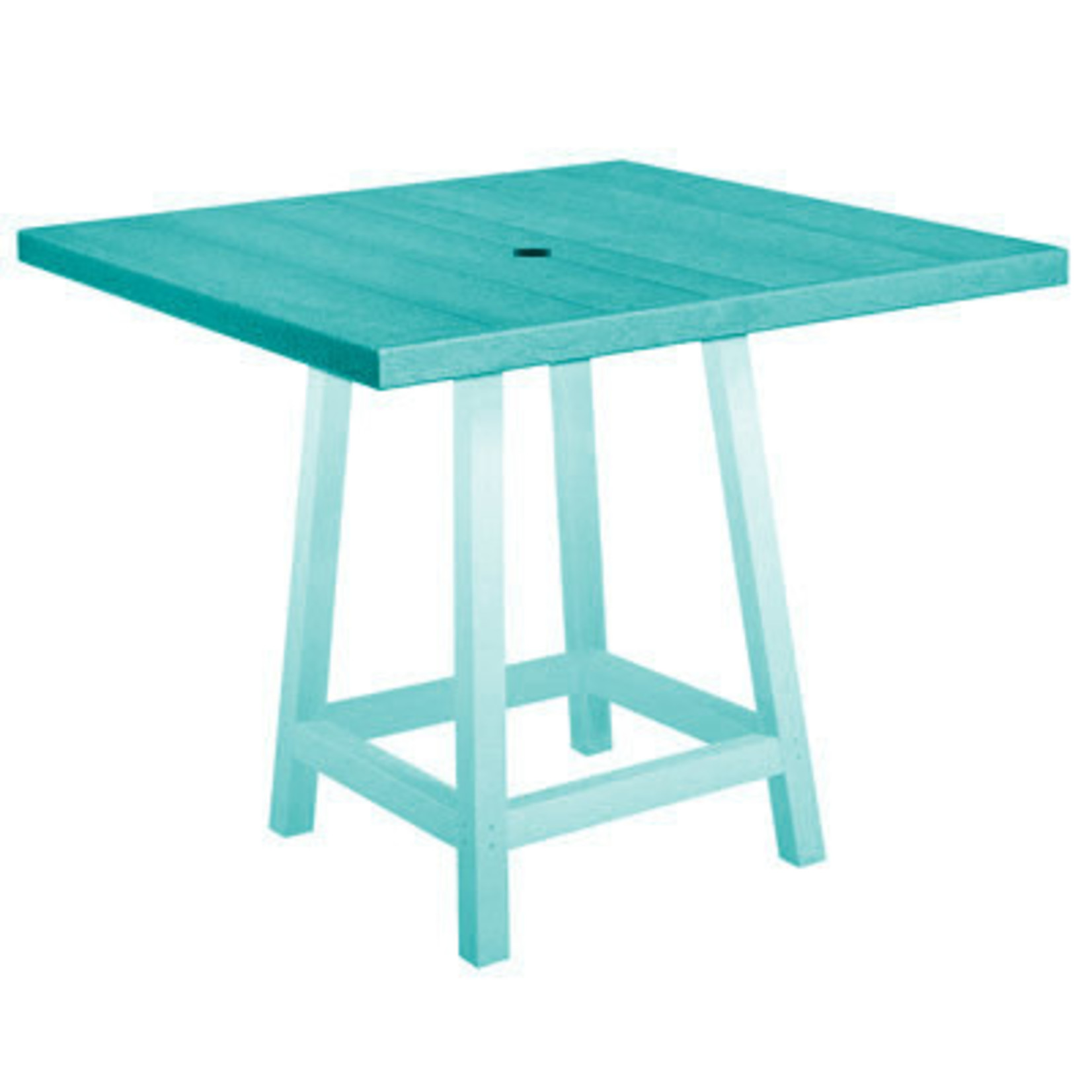 CR Plastics CRP TT14 40" Square Pub Table Top w/ Hole Turquoise