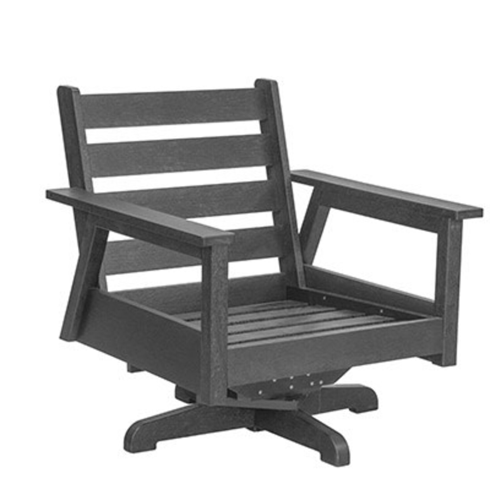 CR Plastics CRP DSF284 Tofino Swivel Arm Chair Slate Grey