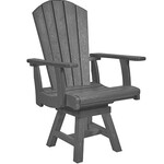 CR Plastics CRP'Addy Swivel Dining Arm Chair-Slate Grey