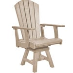 CR Plastics CRP'Addy Swivel Dining Arm Chair-Beige