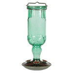 Antique Green Bottle Hummingbird Feeder 24 oz