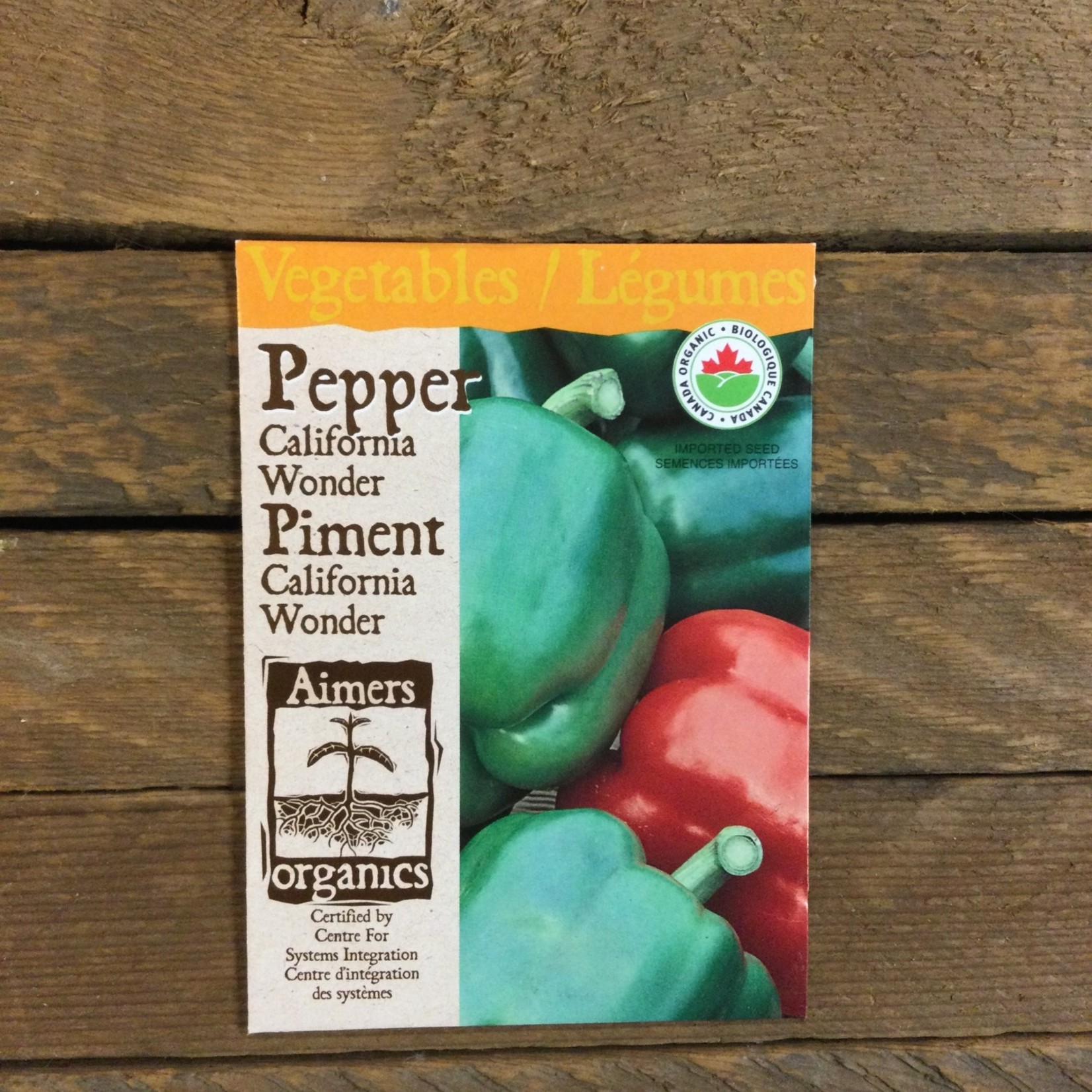Aimers Pepper 'California Wonder' Organic Seeds
