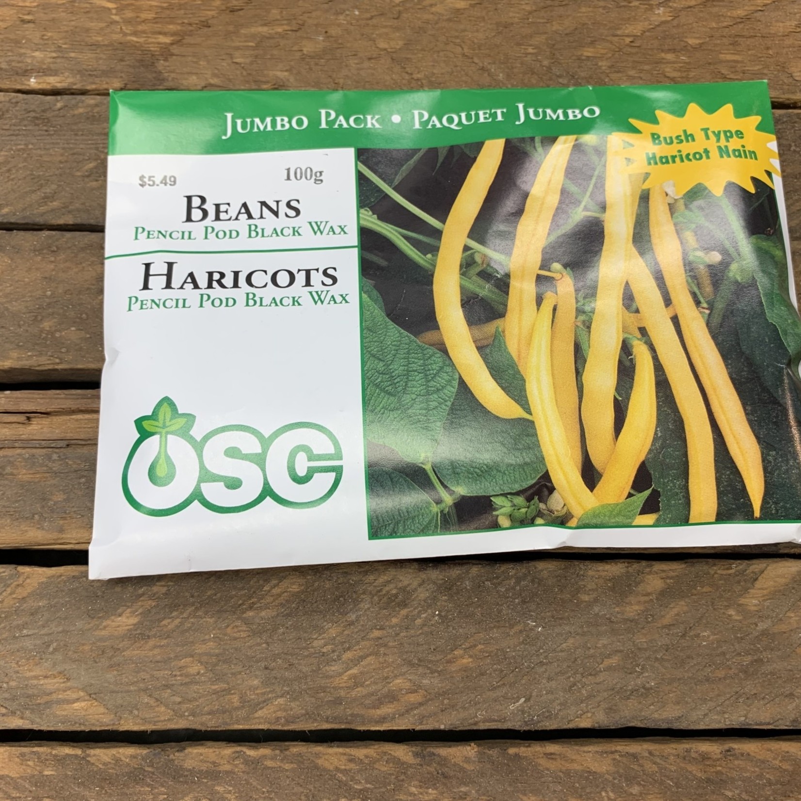 OSC Seeds Beans 'Pencil Pod Black Wax' Jumbo Pack